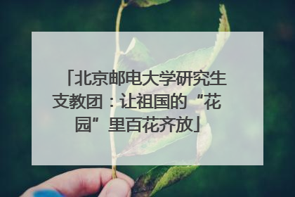 北京邮电大学研究生支教团：让祖国的“花园”里百花齐放